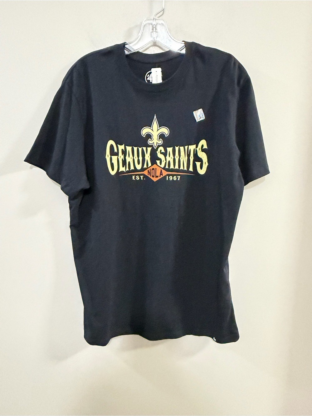 NWT 47 Black Geaux Saints Nola Graphic Tee NFL New Orleans Saints. Size L